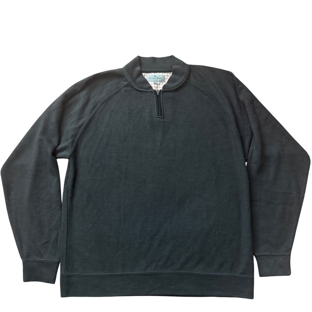 Donato Vinci Italy Mens Quarter Zip Wool Sweater Black L Luxury Tencel SKU39